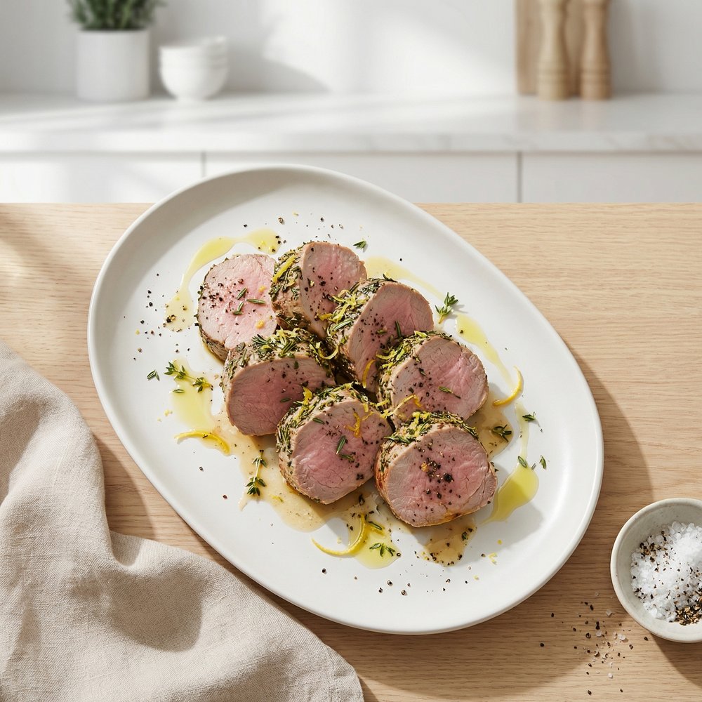 Pork Sirloin Roast with Fresh Herb-Lemon Crust