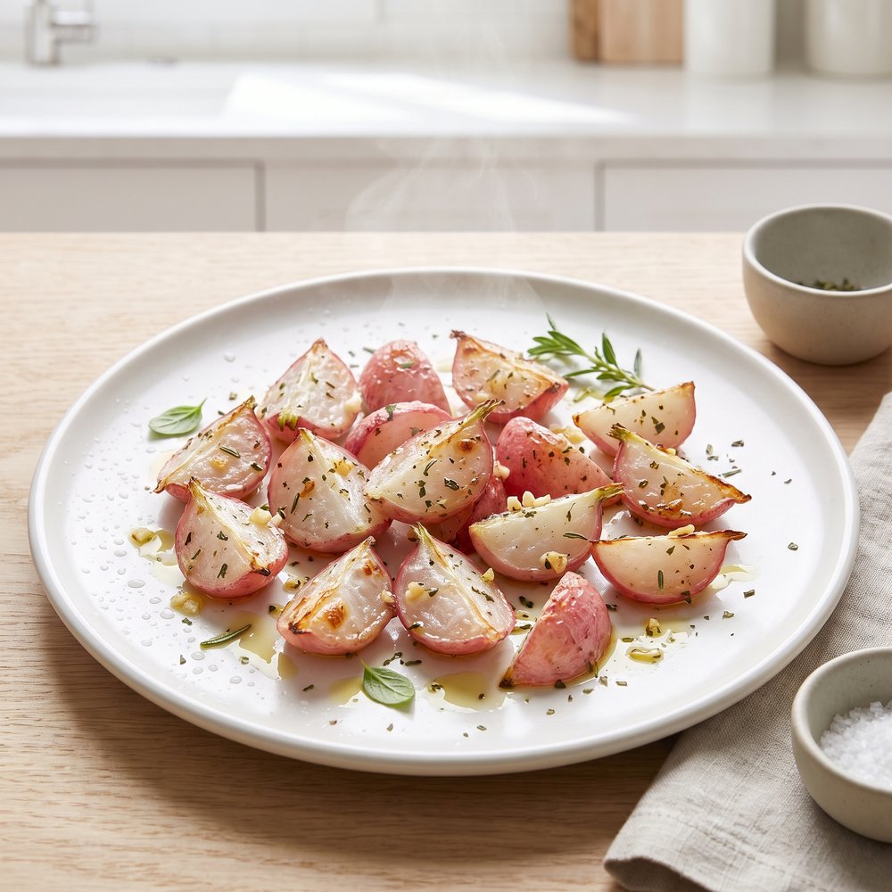 Herb-Garlic Oven Roasted Radishes