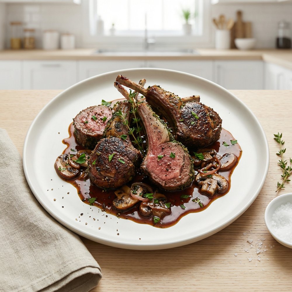 Herb and Mushroom Lamb Chops