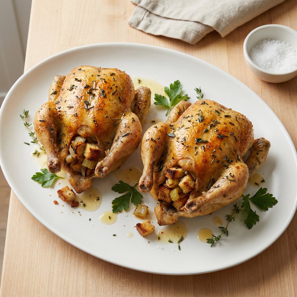 Herb-Stuffed Cornish Game Hens, Slow Cooker Style