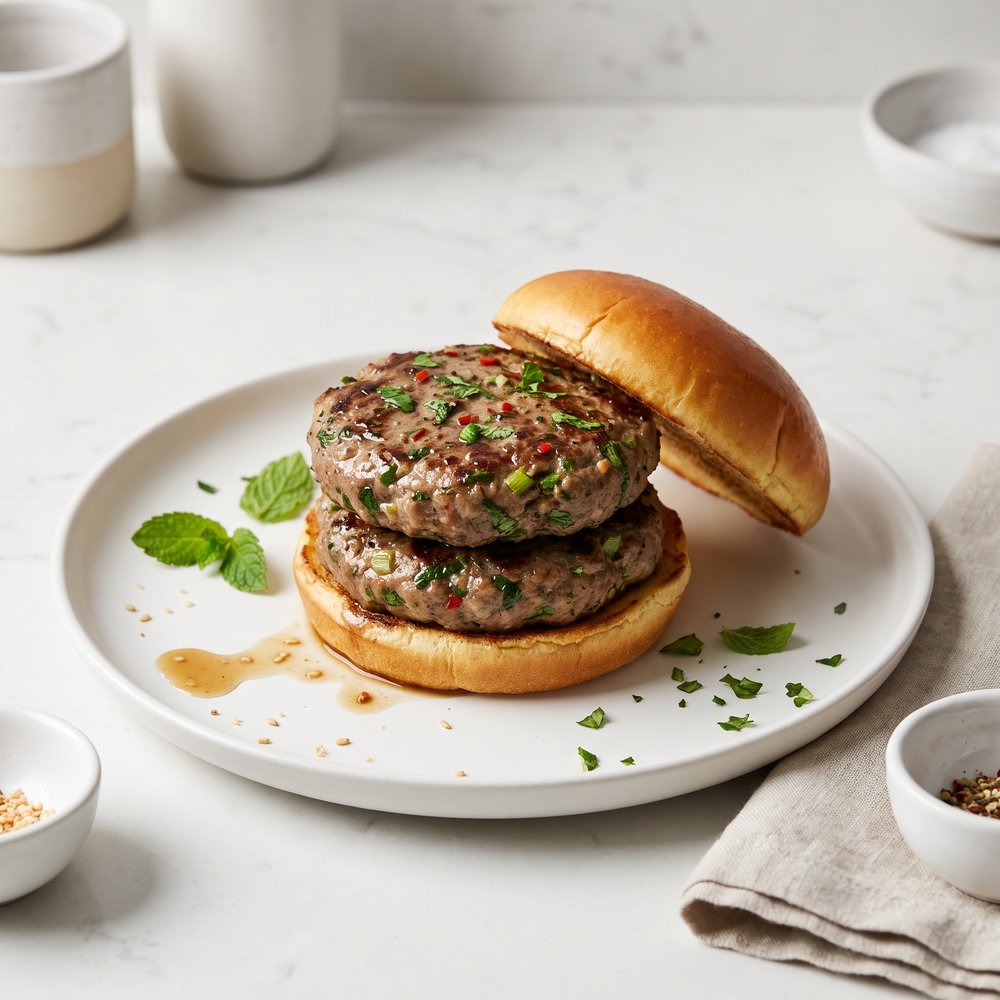 Herbed Lamb Burger Patties on the Grill