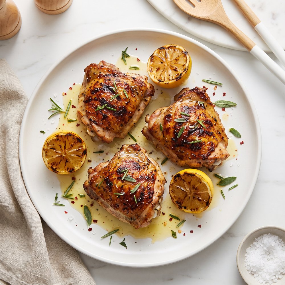 Herbed Lemon-Garlic Grilled Chicken Thighs