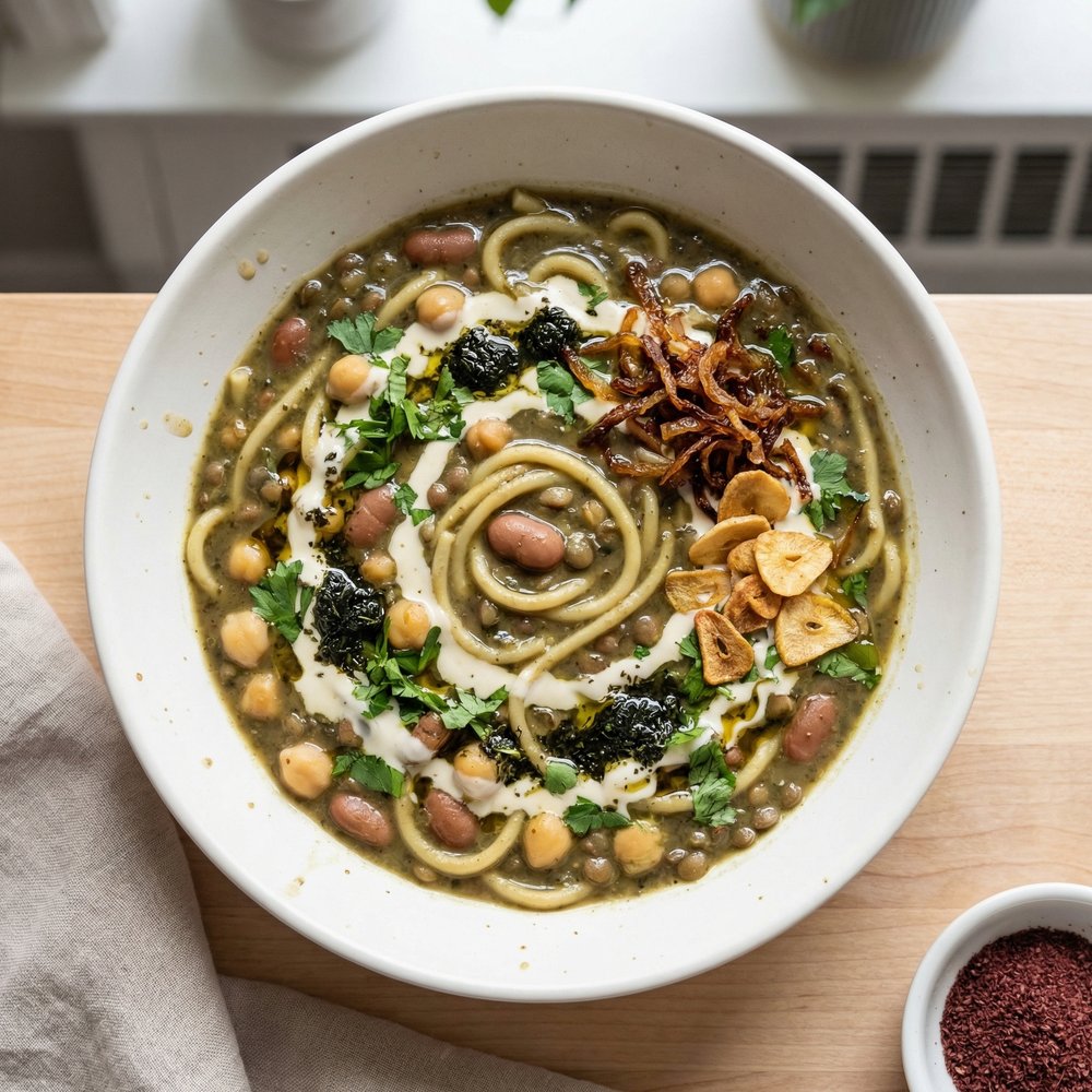 Persian Herb and Noodle Stew (Ash Reshteh)
