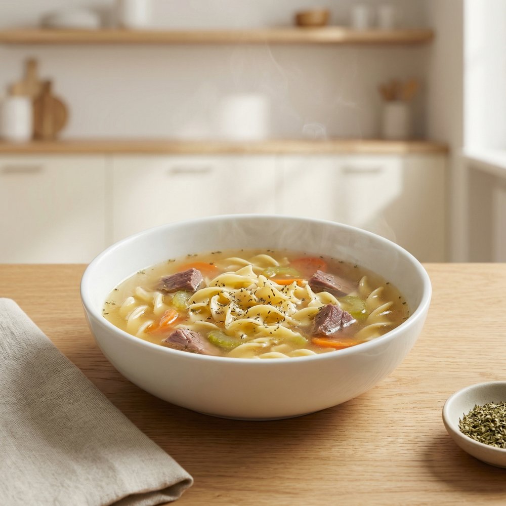 Herbed Turkey and Egg Noodle Soup