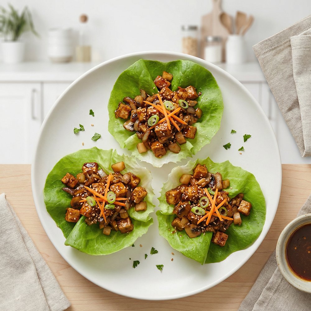 Tofu-Filled Vegan Lettuce Cups