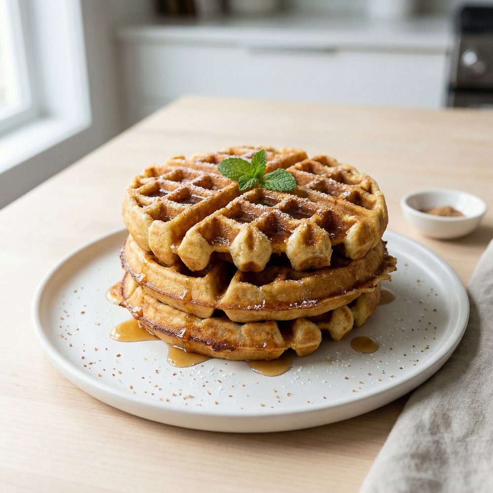 Holiday Eggnog Waffles