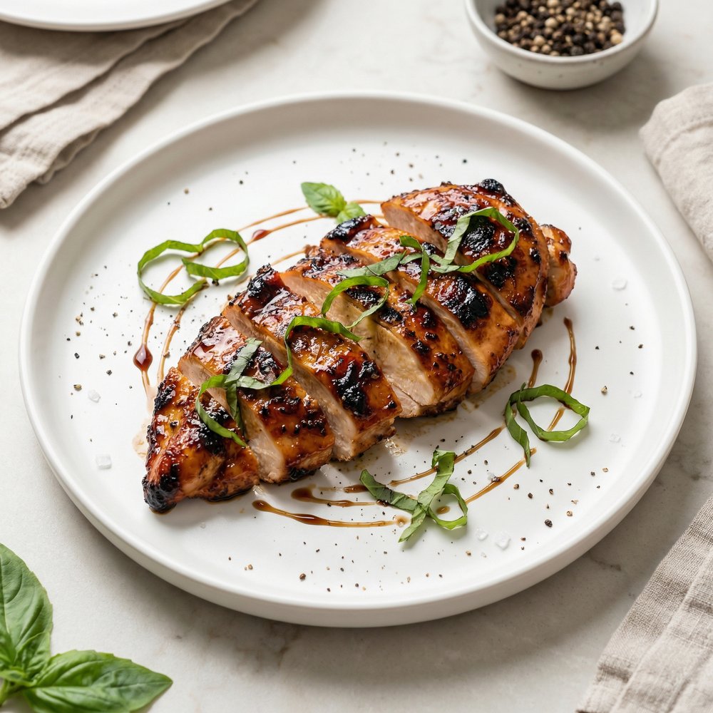 Honey Balsamic Chicken with Fresh Basil