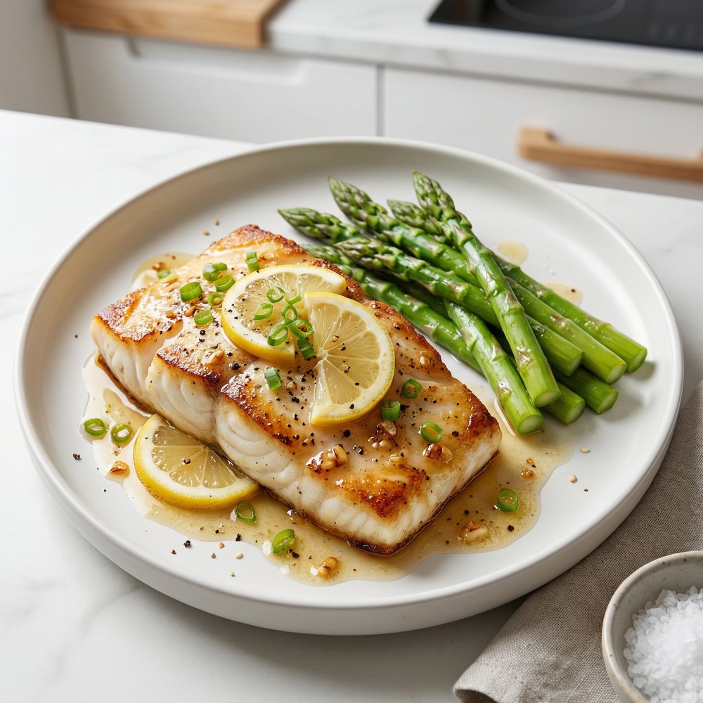 Quick Skillet Halibut with Honey-Lemon Glaze