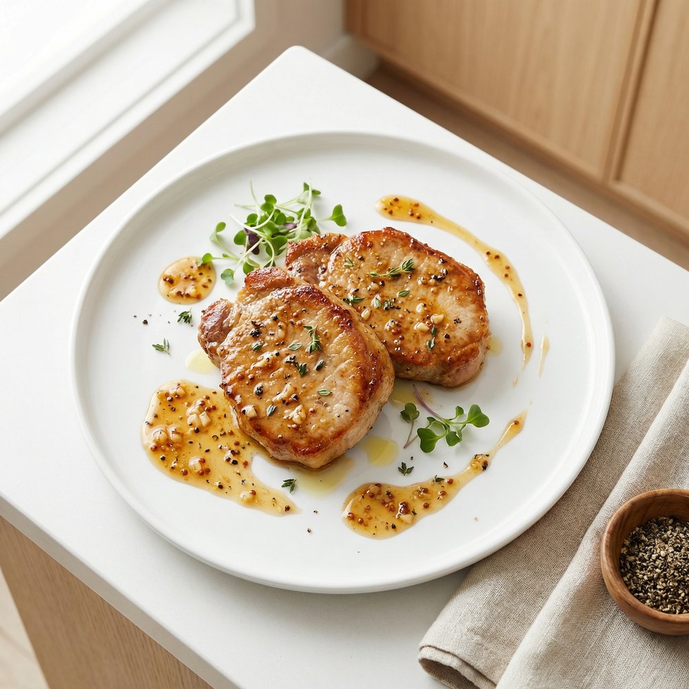 Garlic Honey-Mustard Glazed Pork Chops