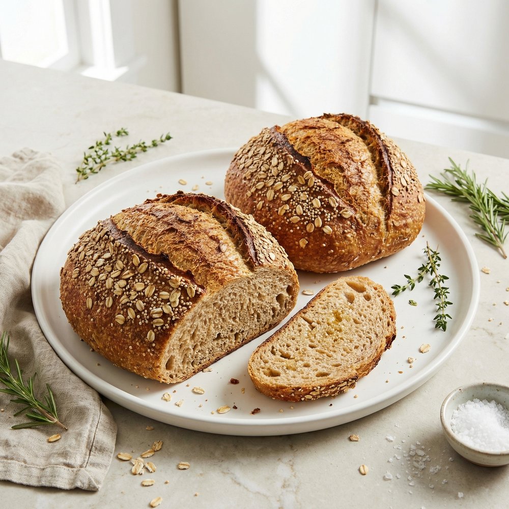 Quinoa-Studded Honey Wheat Sourdough Loaf
