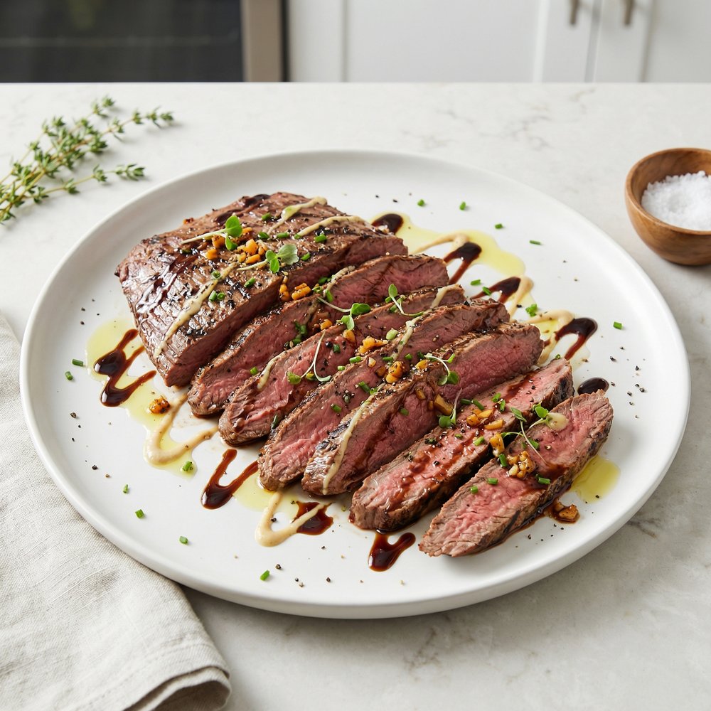 Horseradish-Dijon Marinated Flank Steak on the Grill