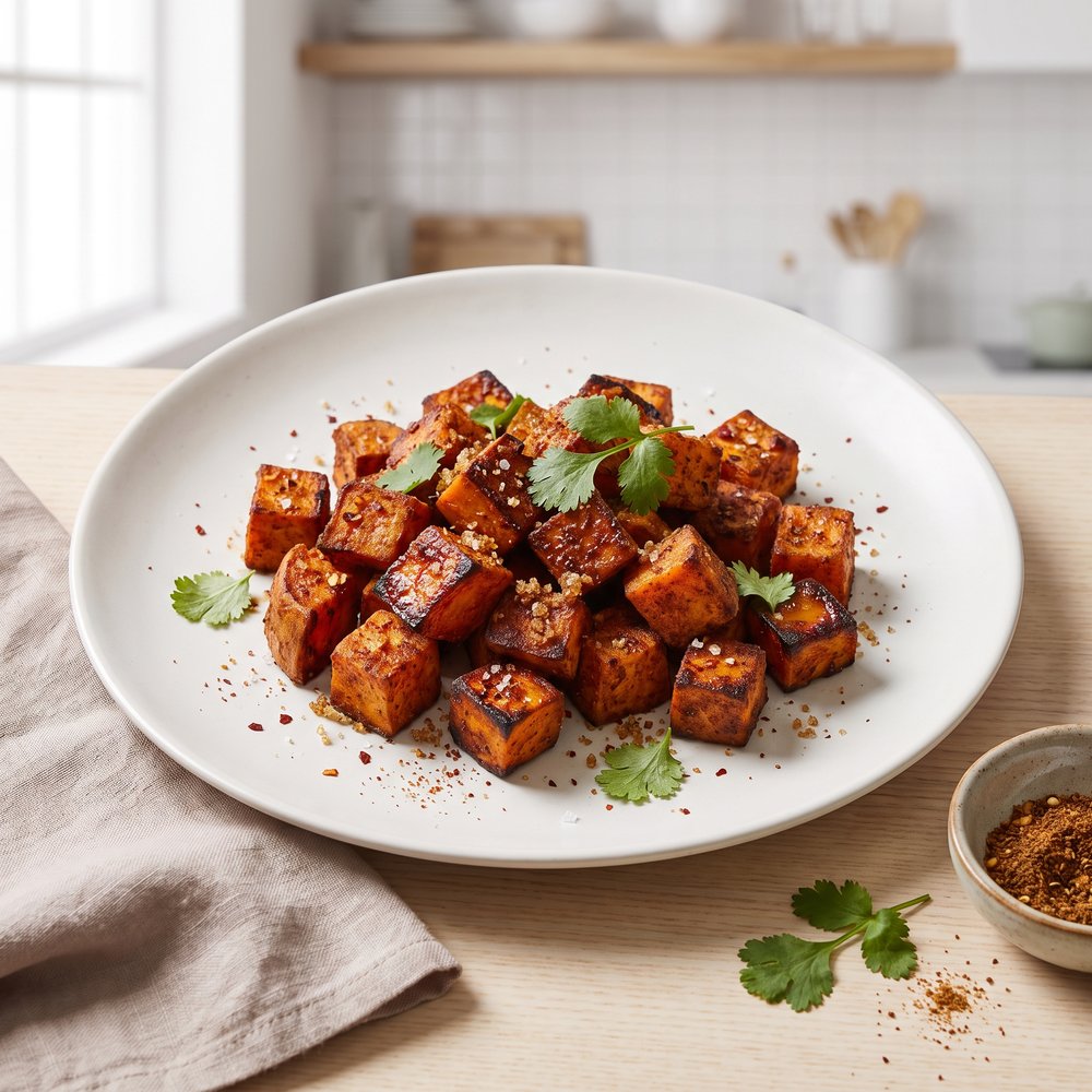 Hot-and-Honeyed Roasted Sweet Potatoes