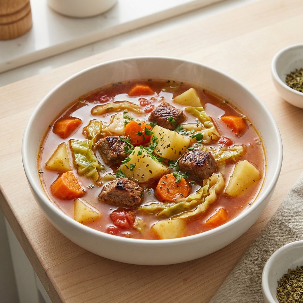 Pressure Cooker Beef and Cabbage Soup