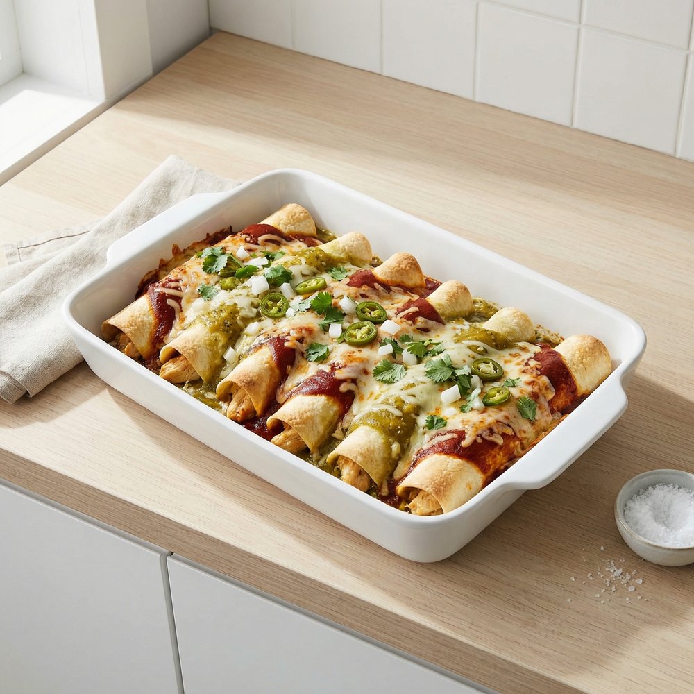 Pressure Cooker Chicken Enchilada Casserole