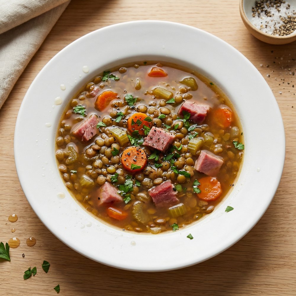 Instant Pot Lentil and Ham Soup