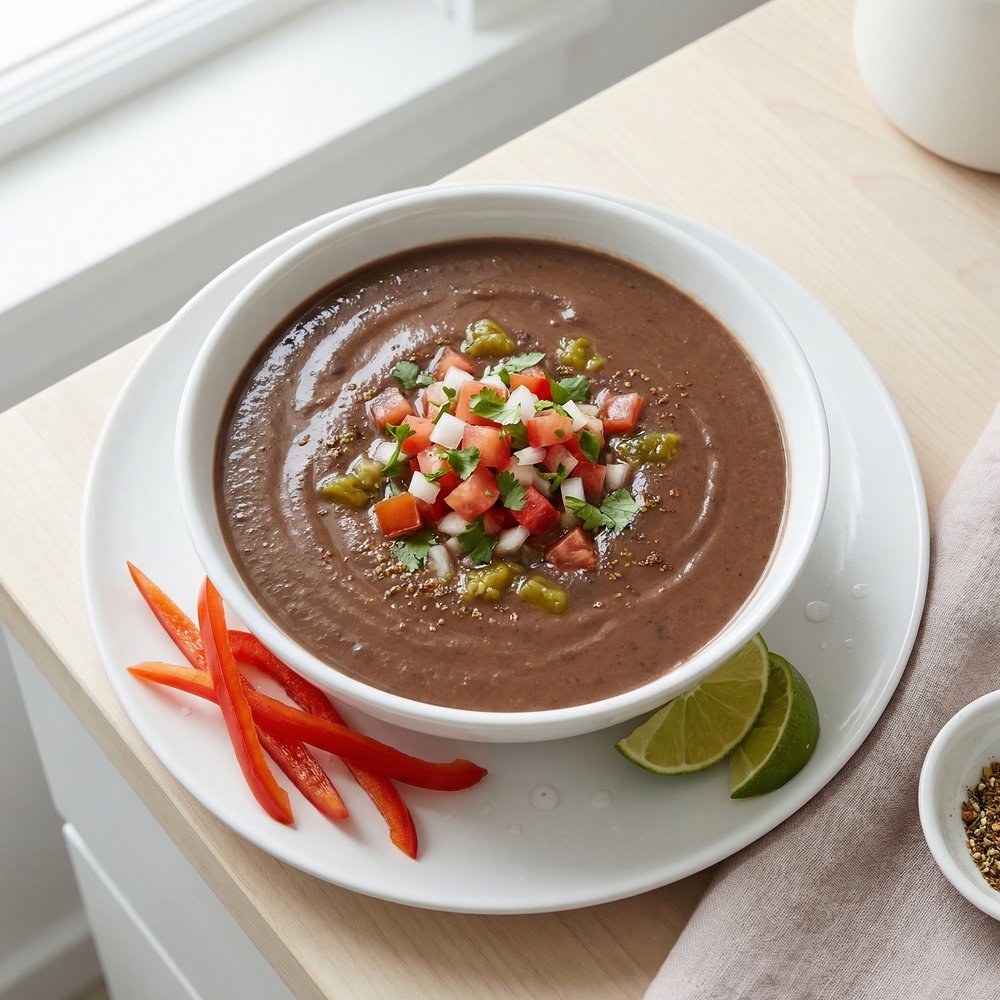 Pressure Cooker Fiery Black Bean Soup (Vegan)