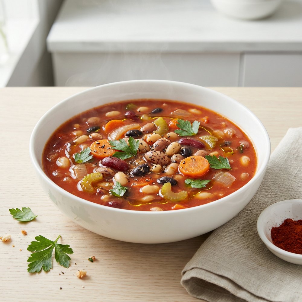Pressure Cooker Vegan 15-Bean Soup