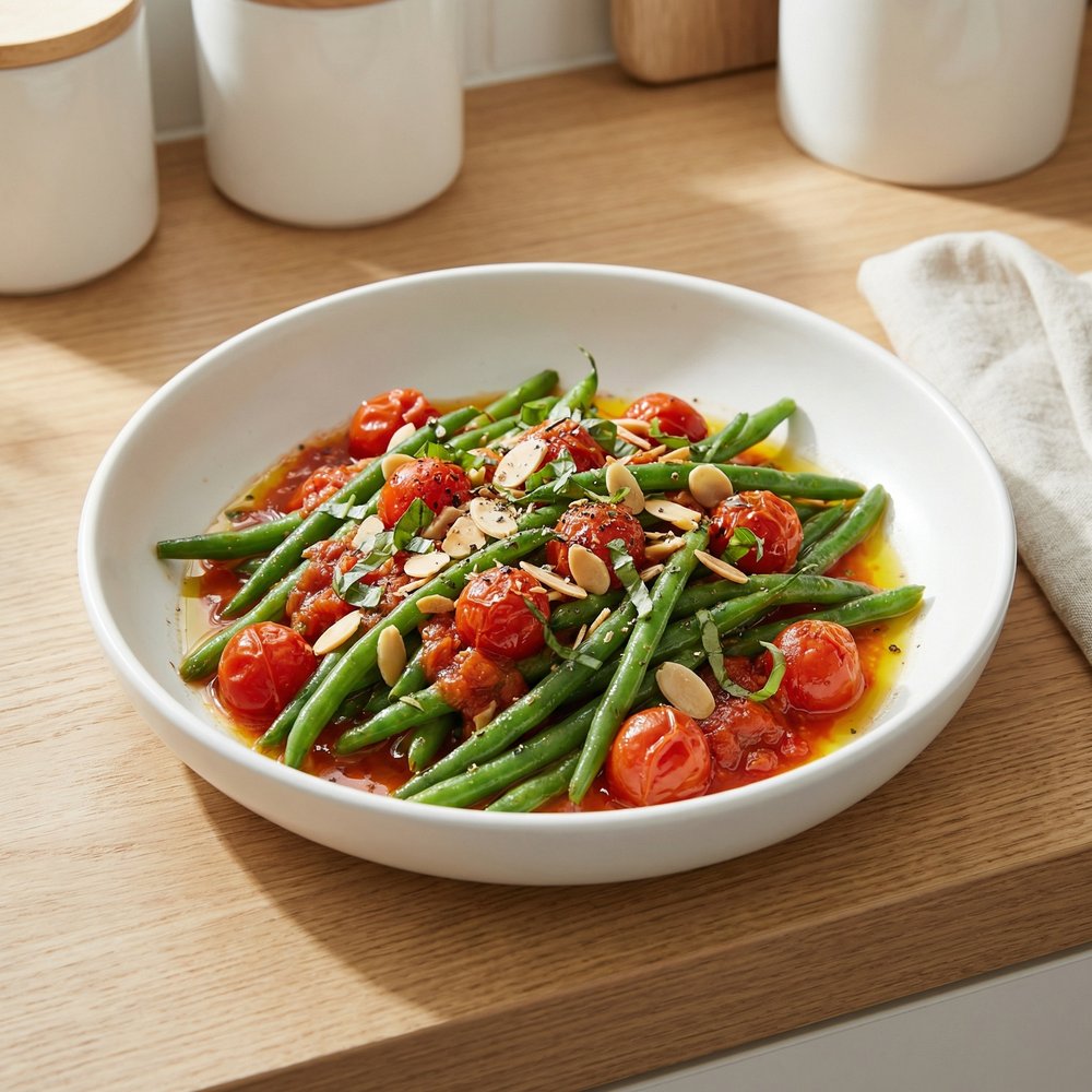 Green Beans with Tomatoes and Almonds