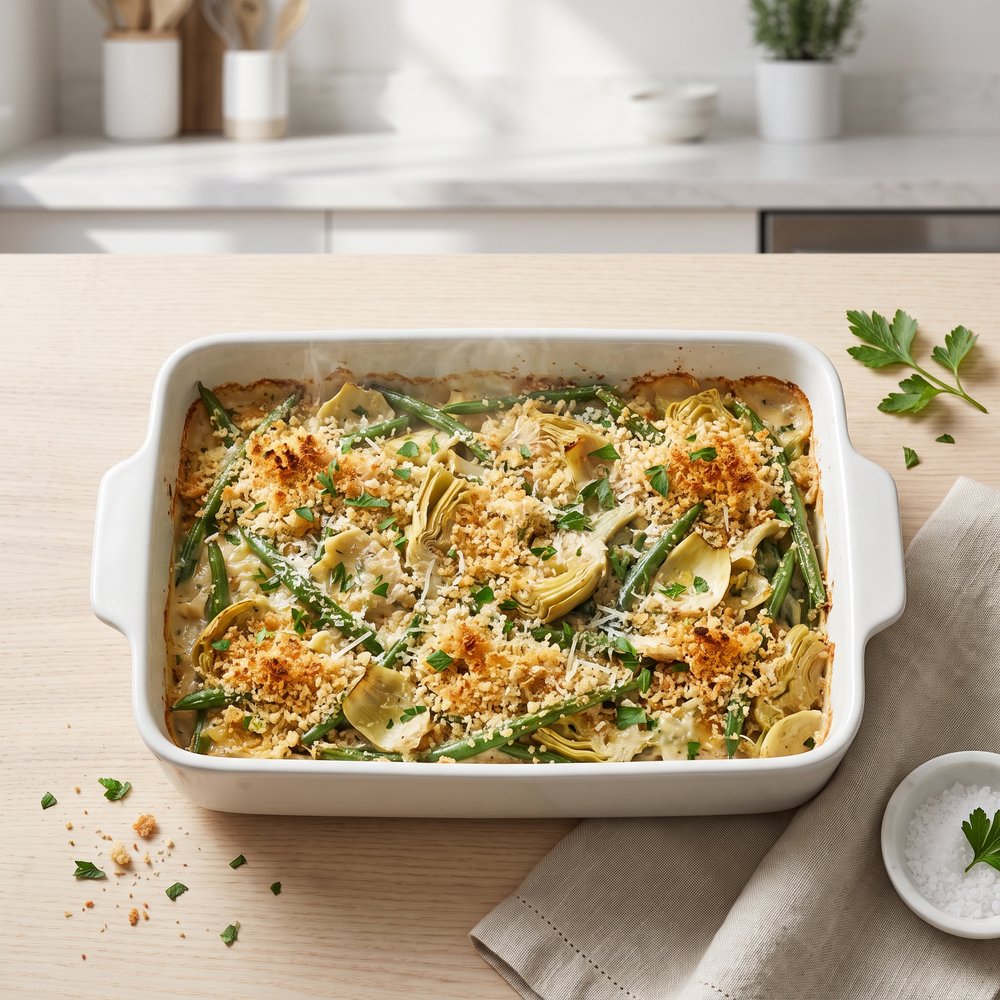 Italian-Style Green Bean and Artichoke Casserole