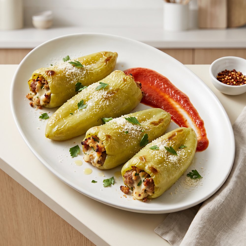 Italian-Style Stuffed Cubanelle Peppers