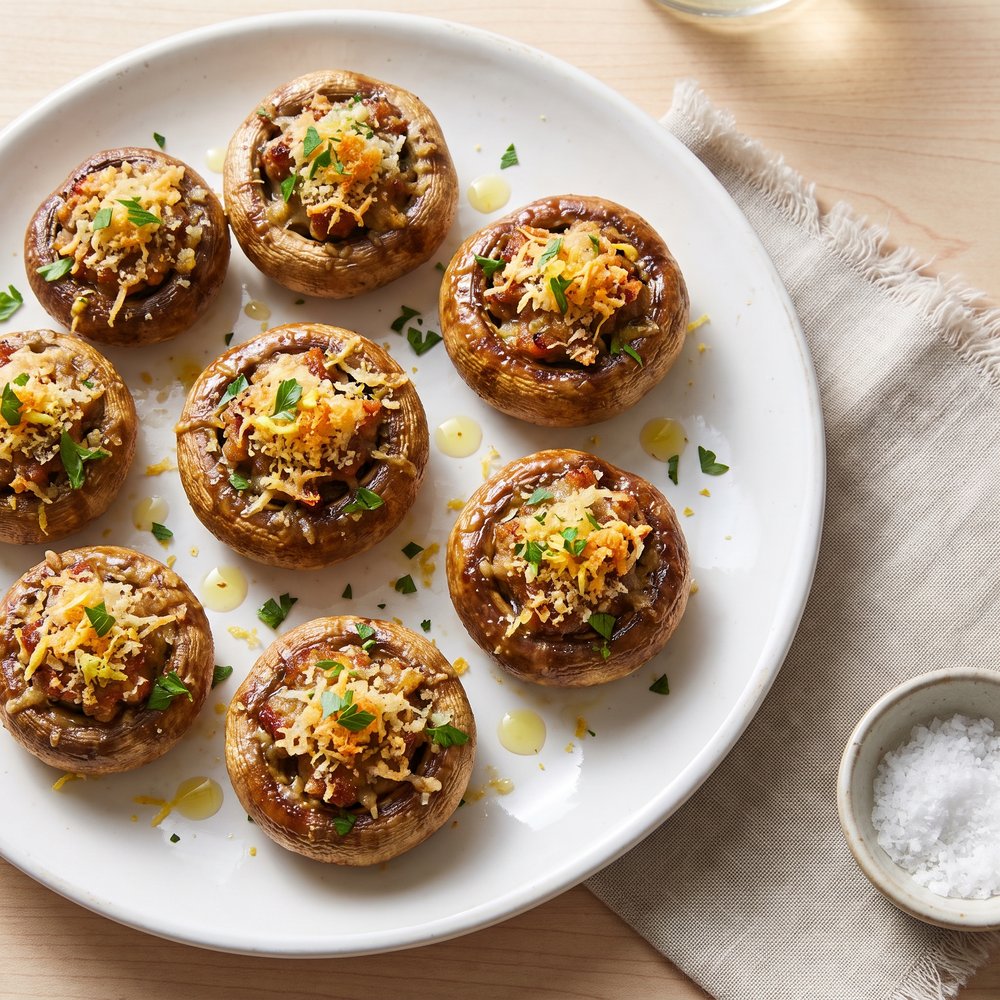 Italian Sausage–Stuffed Mushroom Caps