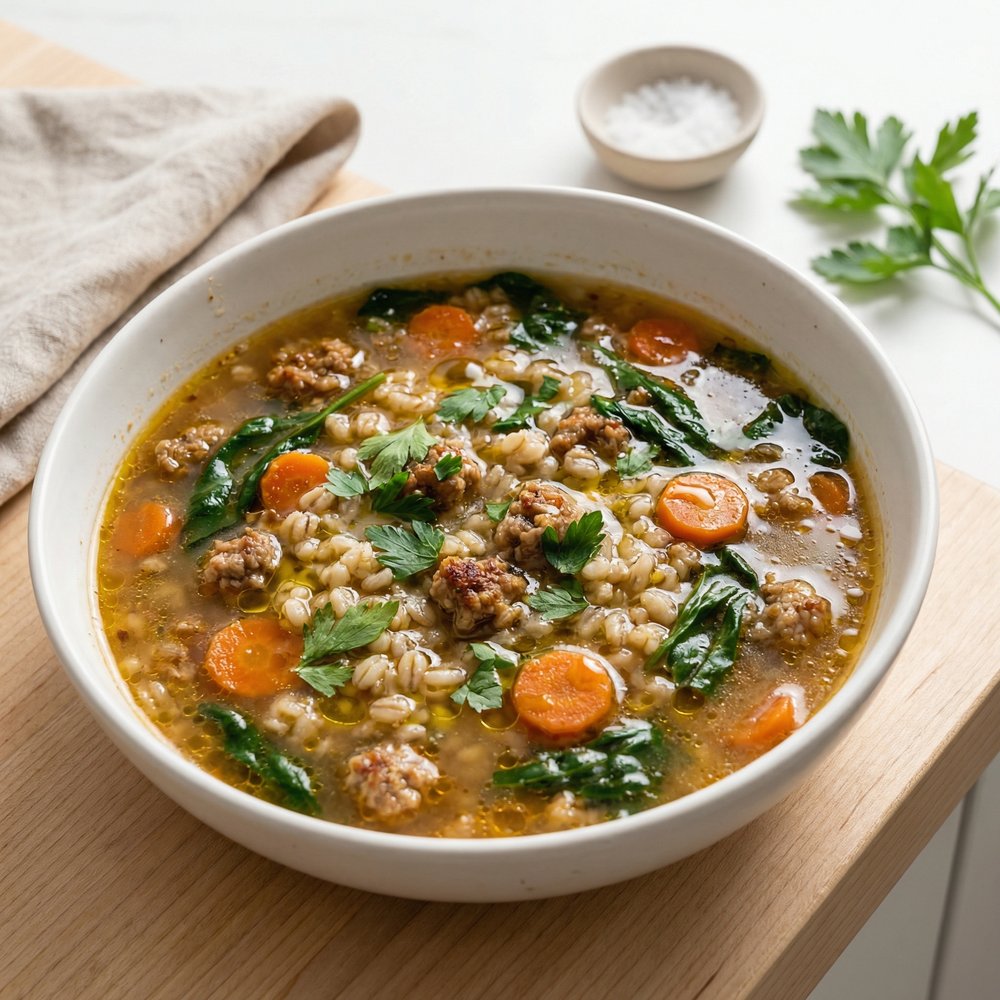 Italian Sausage and Barley Slow-Cooker Soup