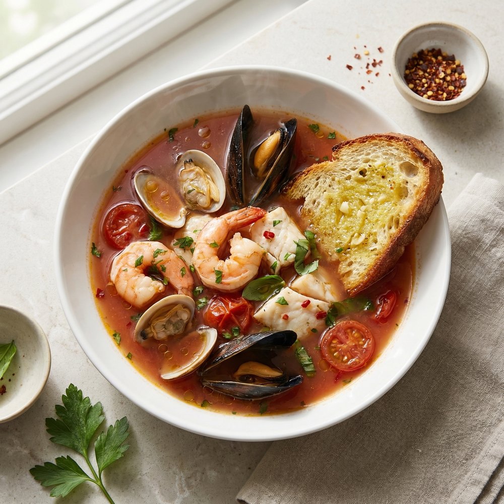 Mediterranean Zuppa di Pesce with Frutti di Mare