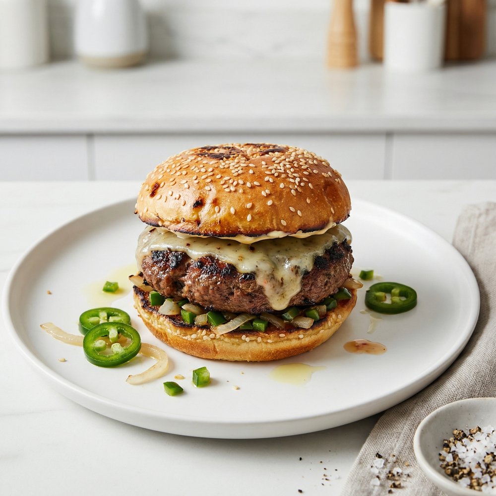 Jalapeno-Garlic-Onion Cheeseburgers