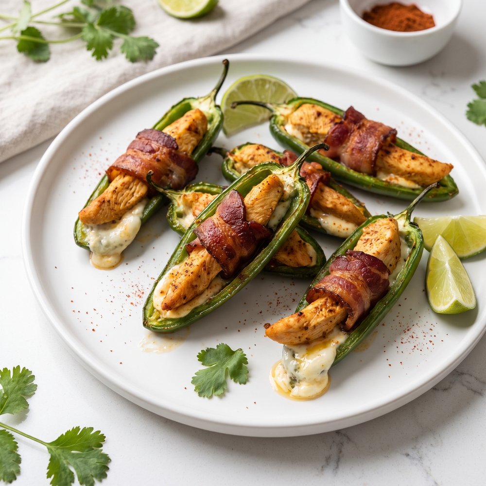 Jalapeño Poppers with Tikka Chicken and Bacon