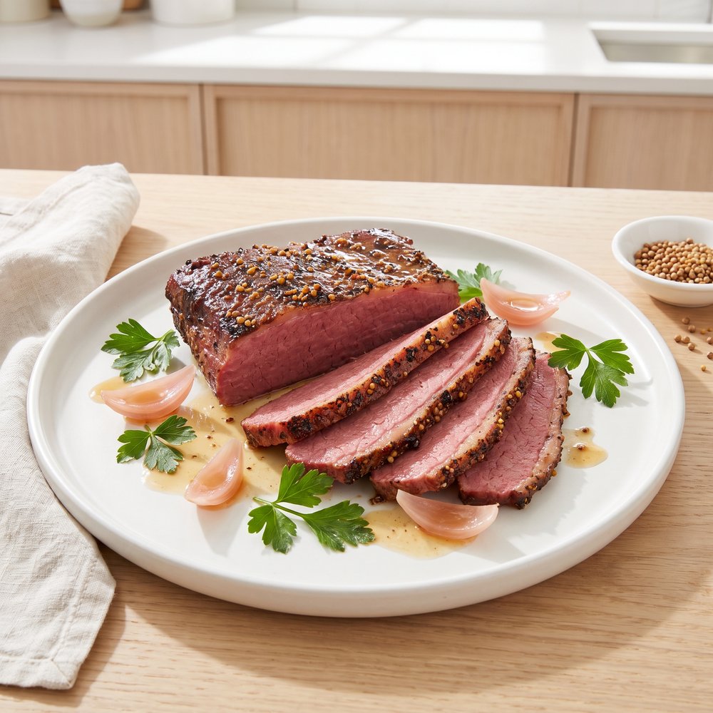 Jan's Lager-Brined Smoked Corned Beef