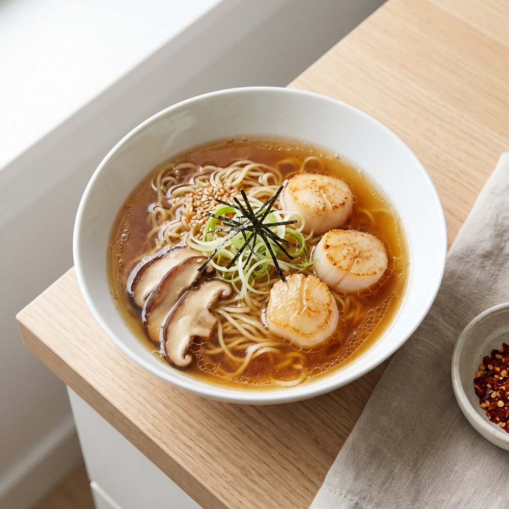 Japanese Scallop Ramen in Dashi Broth