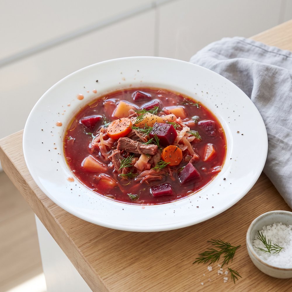 Jen's Beefy Beet Borscht