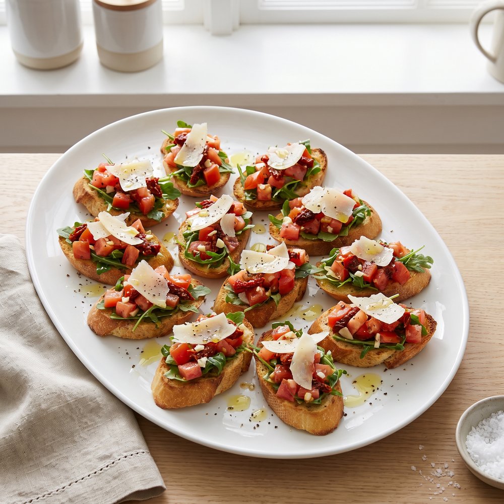 Jen's Tomato Arugula Bruschetta