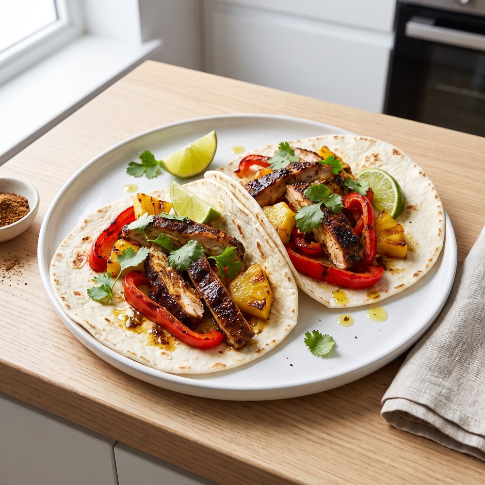 Jerk Chicken and Pineapple Fajitas