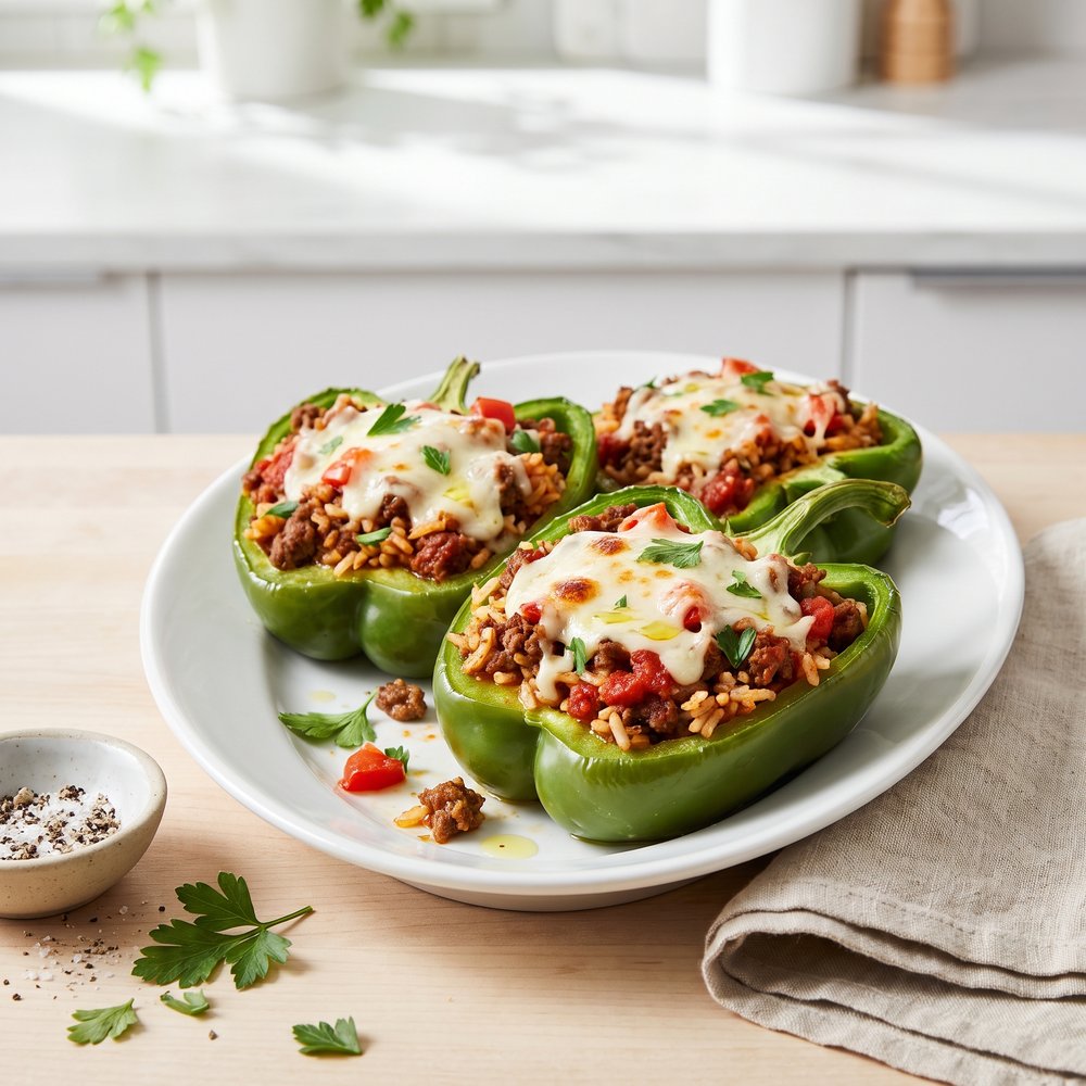 Kelsey's Favorite Stuffed Green Peppers