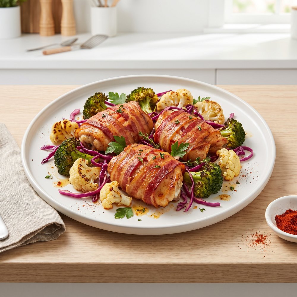Keto Smoky Chicken and Vegetable Sheet Pan Dinner
