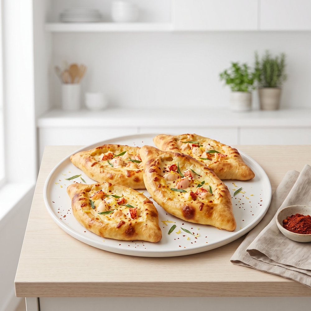 Khachapuri Stuffed with Lobster Roll Filling