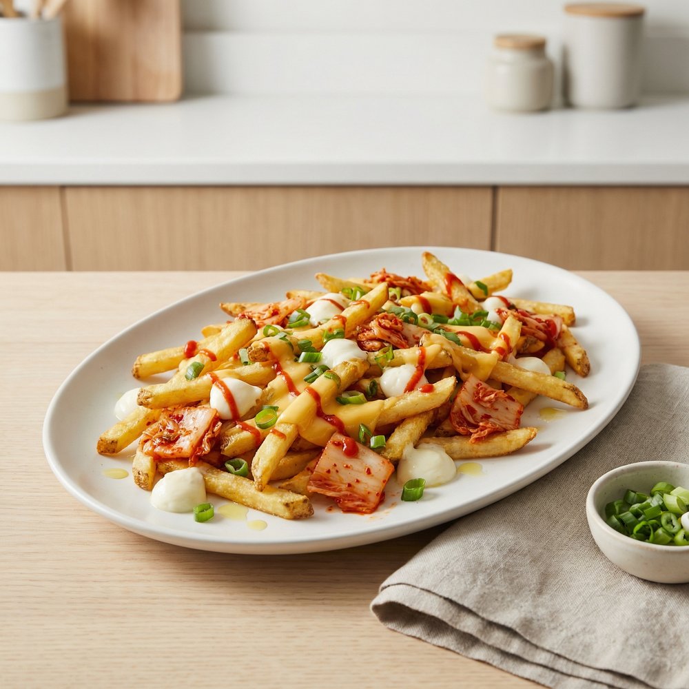 Kimchi-Topped Loaded Fries
