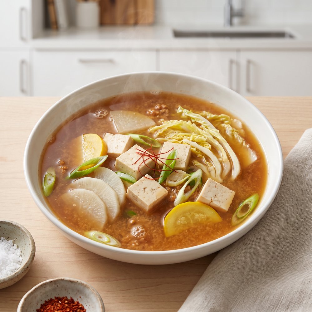 Korean Doenjang Tofu Vegetable Soup