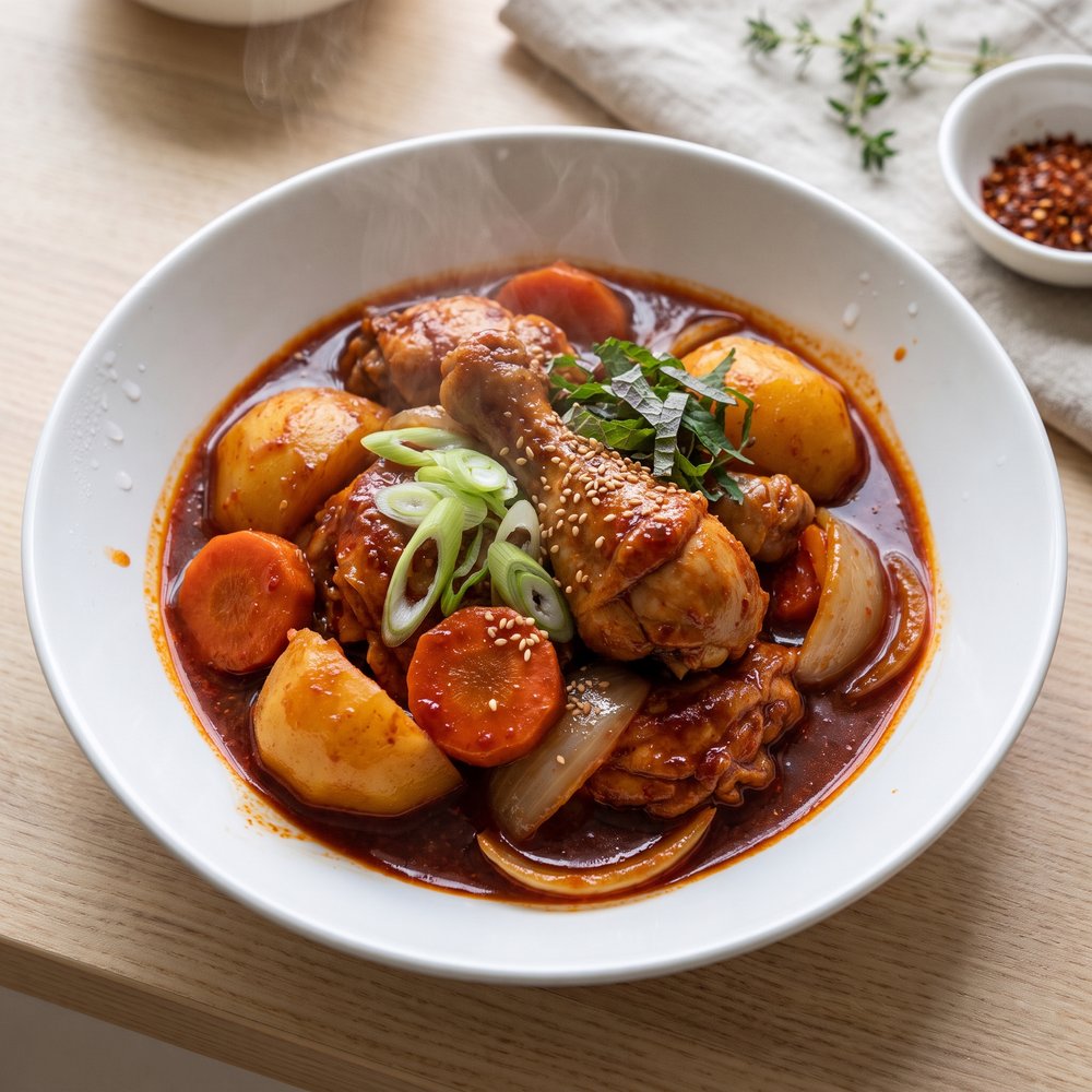 Korean Spicy Chicken and Potato (Tak Toritang)