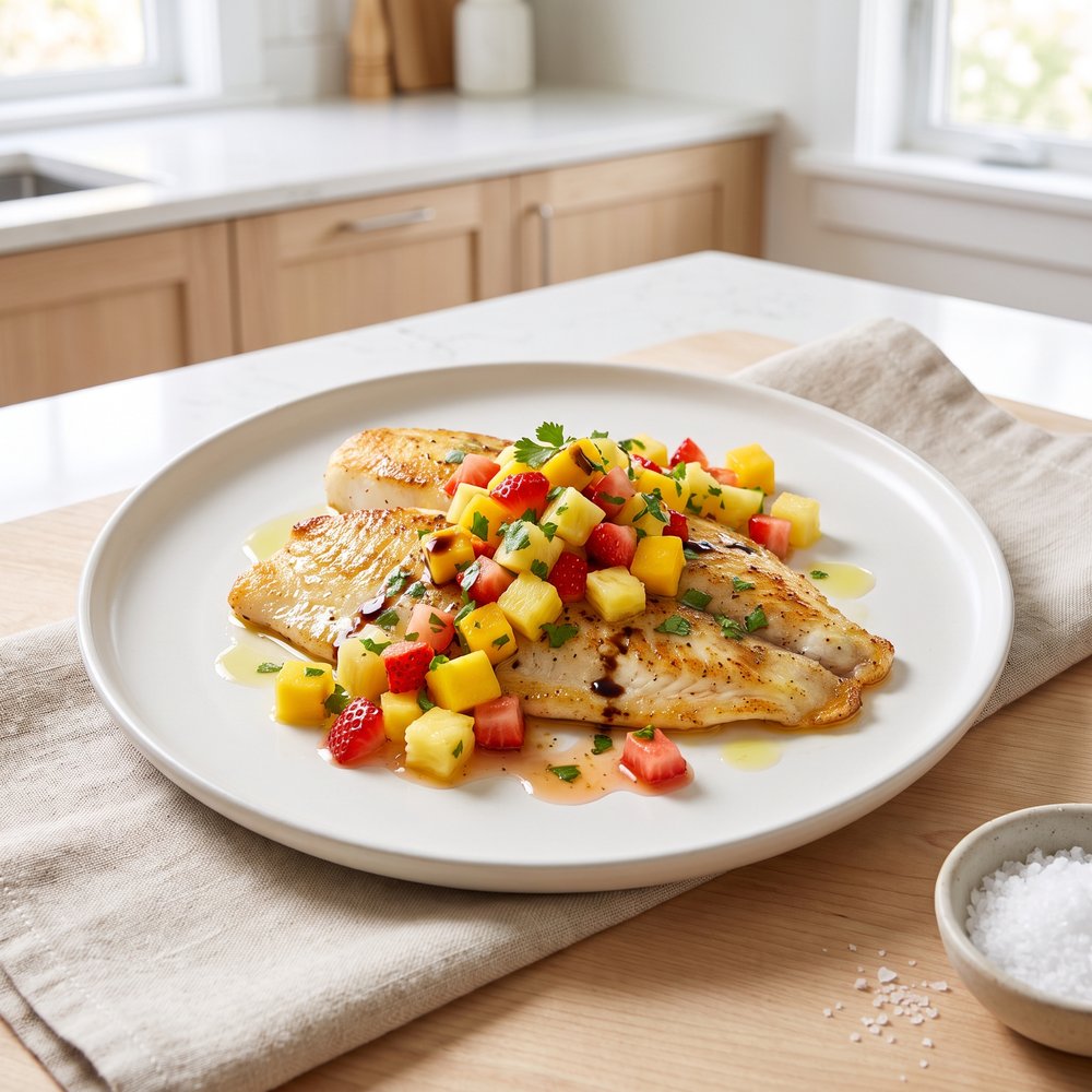 LaWanna's Mango Salsa on Tilapia Fillets
