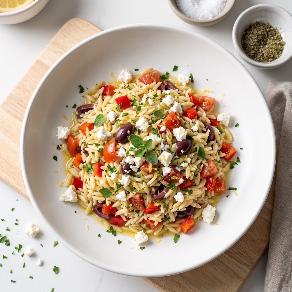 Lemon-Feta Greek Orzo Salad