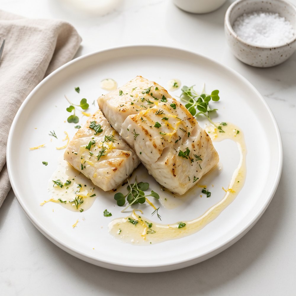 Lemon-Herb Butter Grilled Halibut Steaks