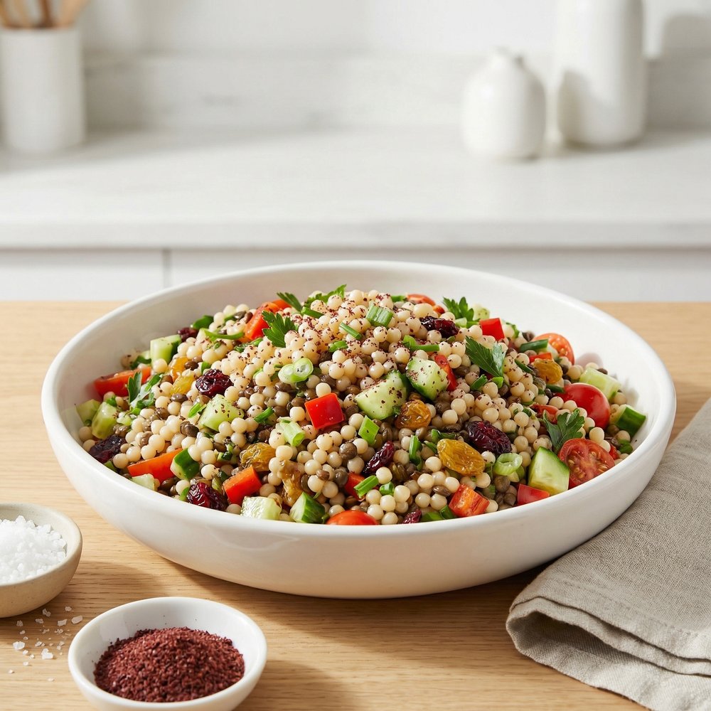 Israeli Couscous and Lentil Salad