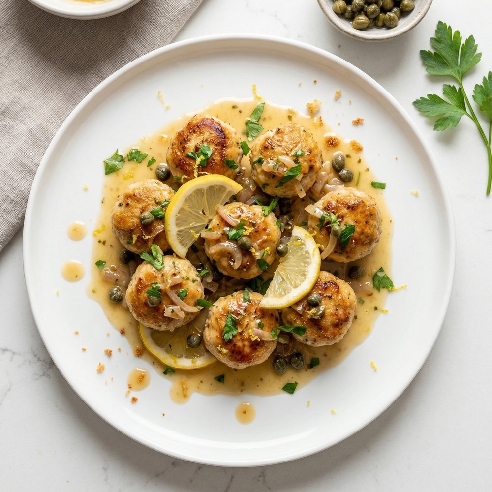 Lemony Chicken Piccata Meatballs