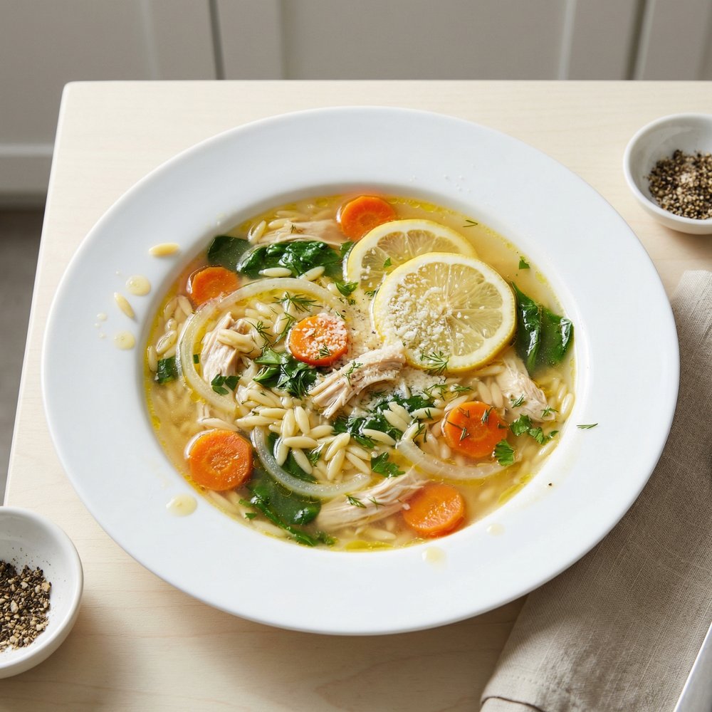 Bright Lemon Chicken and Orzo Soup