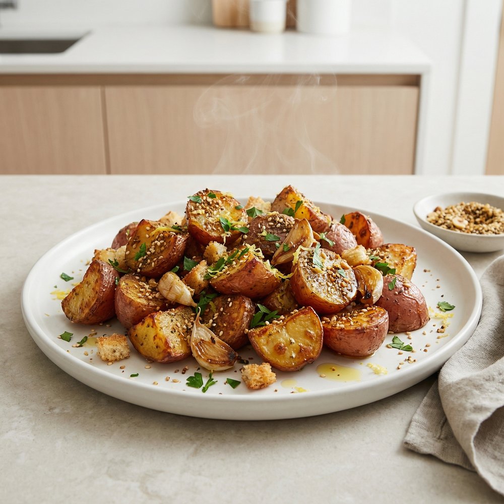 Roasted Potatoes with Dukkah and Lemon
