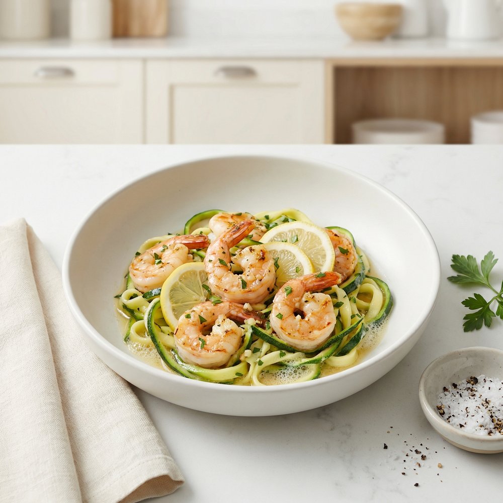 Zucchini Noodle Shrimp Scampi