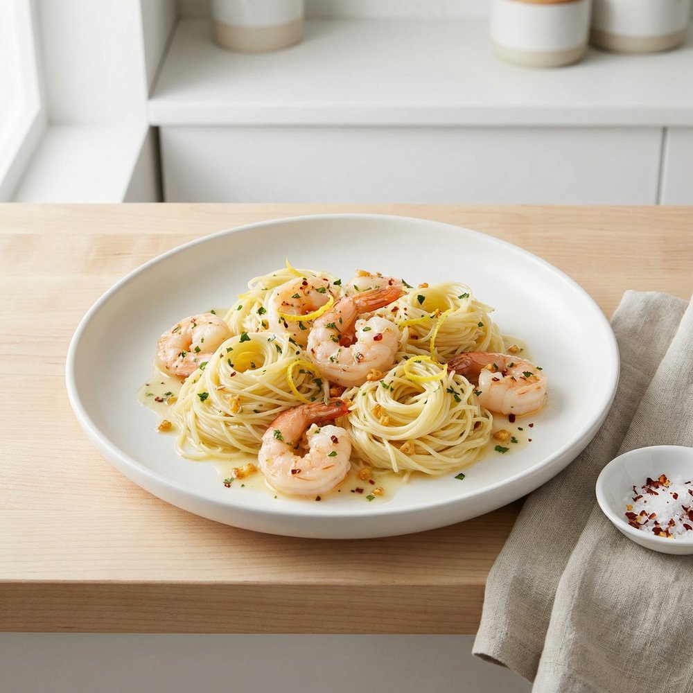 Garlic-Lemon Shrimp Pasta