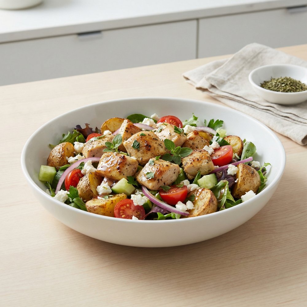 Mediterranean Chicken and Potato Power Bowl